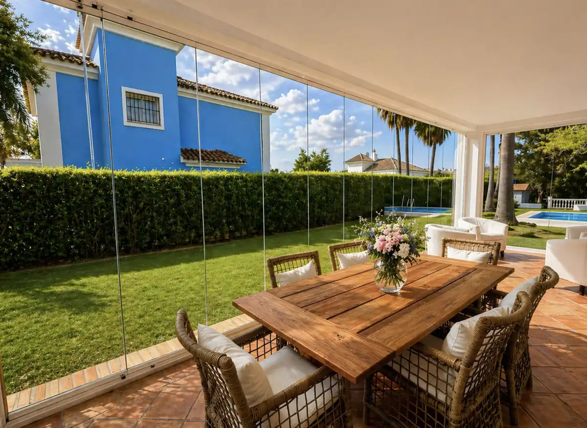 Terraza de Casa o chalet en venta en Manilva con Aire acondicionado, Jardín privado y Terraza