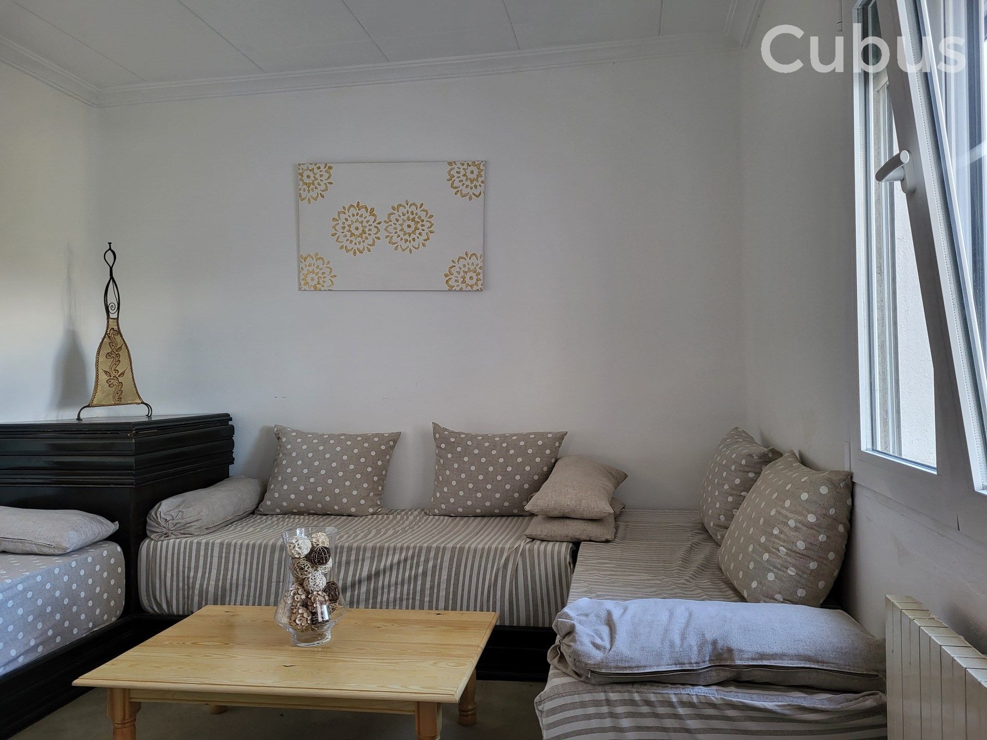 Living room of Single-family semi-detached for sale in Olot  with Heating, Terrace and Storage room