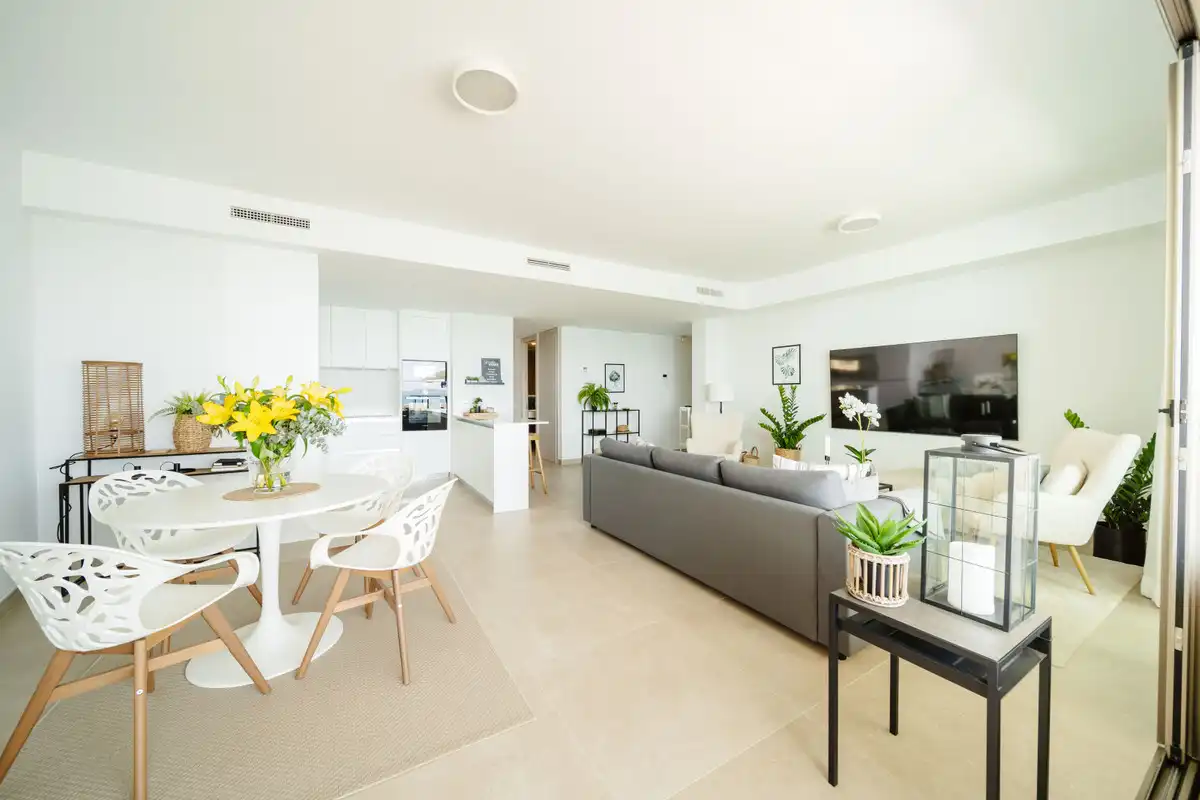 Living room of Apartments for sale in Mijas  with Air Conditioner, Terrace and Furnished