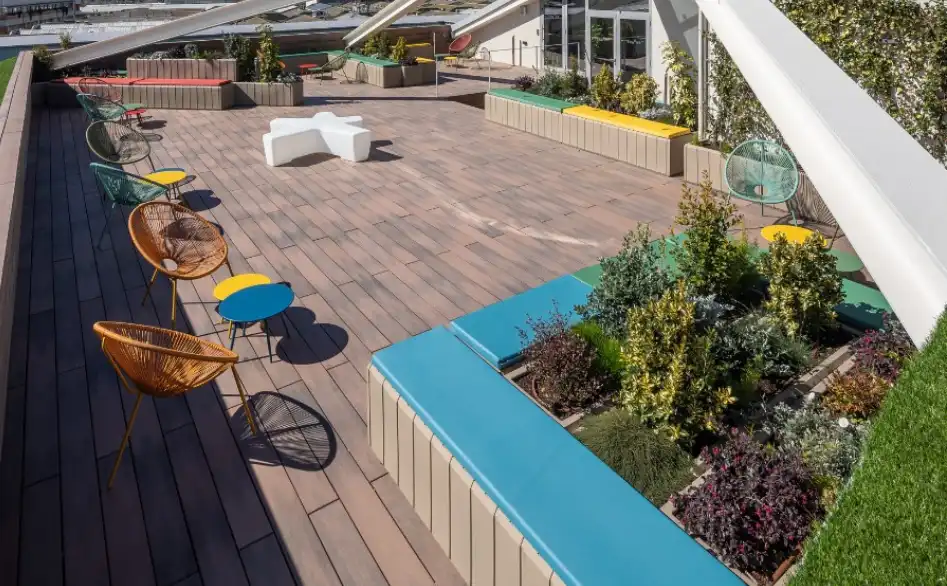 Terrasse von Büro zur Miete in Sant Adrià de Besòs mit Klimaanlage, Heizung und Terrasse