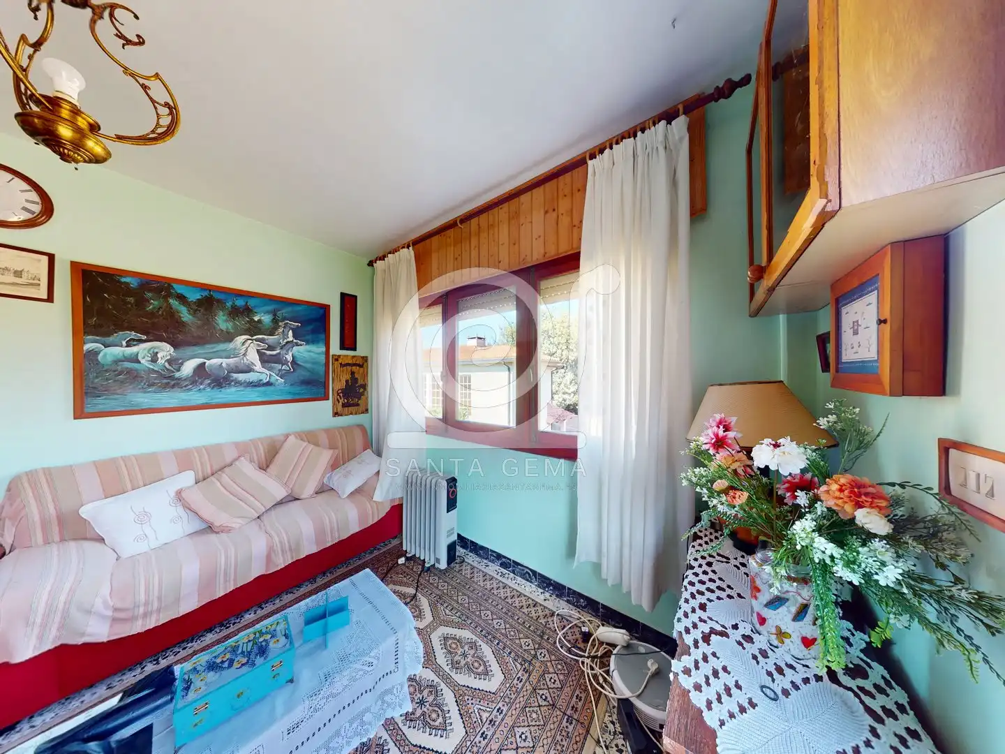 Sala de estar de Casa o chalet en venta en Cambre  con Jardín privado, Trastero y Amueblado
