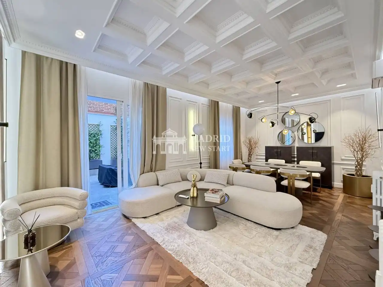 Wohnzimmer von Wohnung zur Miete in Madrid mit Klimaanlage, Heizung und Terrasse