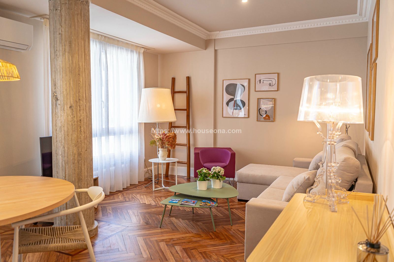 Sala de estar de Piso de alquiler en Bilbao  con Aire acondicionado, Calefacción y Terraza