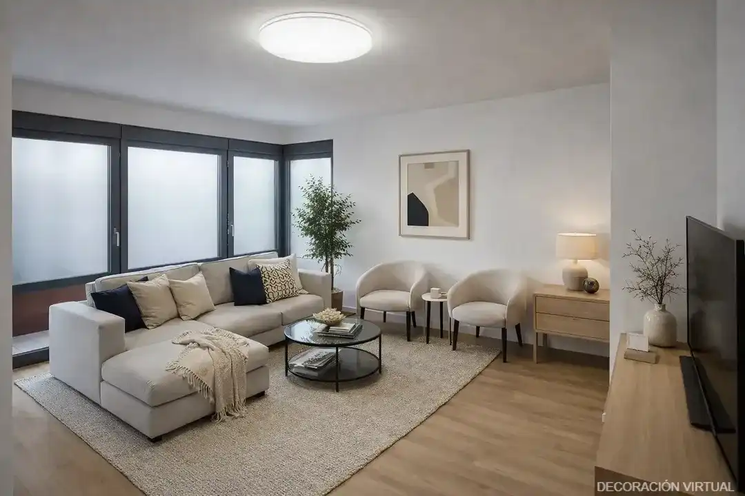Sala d'estar de Pis en venda en Vitoria - Gasteiz amb Calefacció, Jardí privat i Terrassa