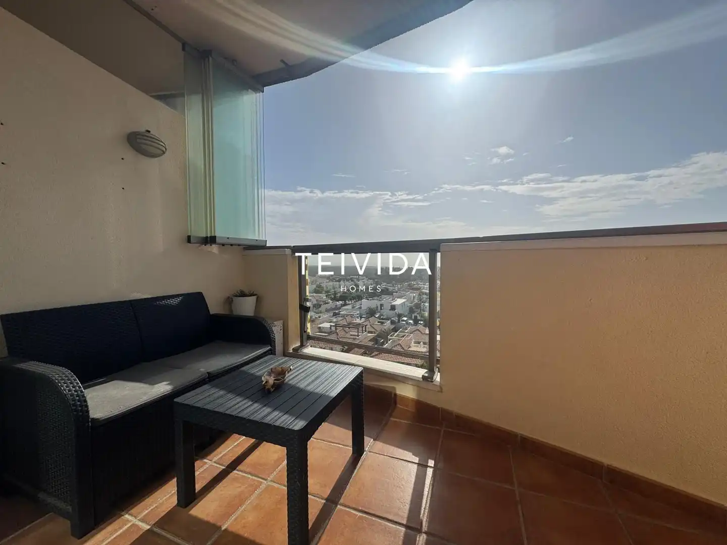 Balcony of Attic for rent in Arona  with Terrace, Swimming Pool and Furnished