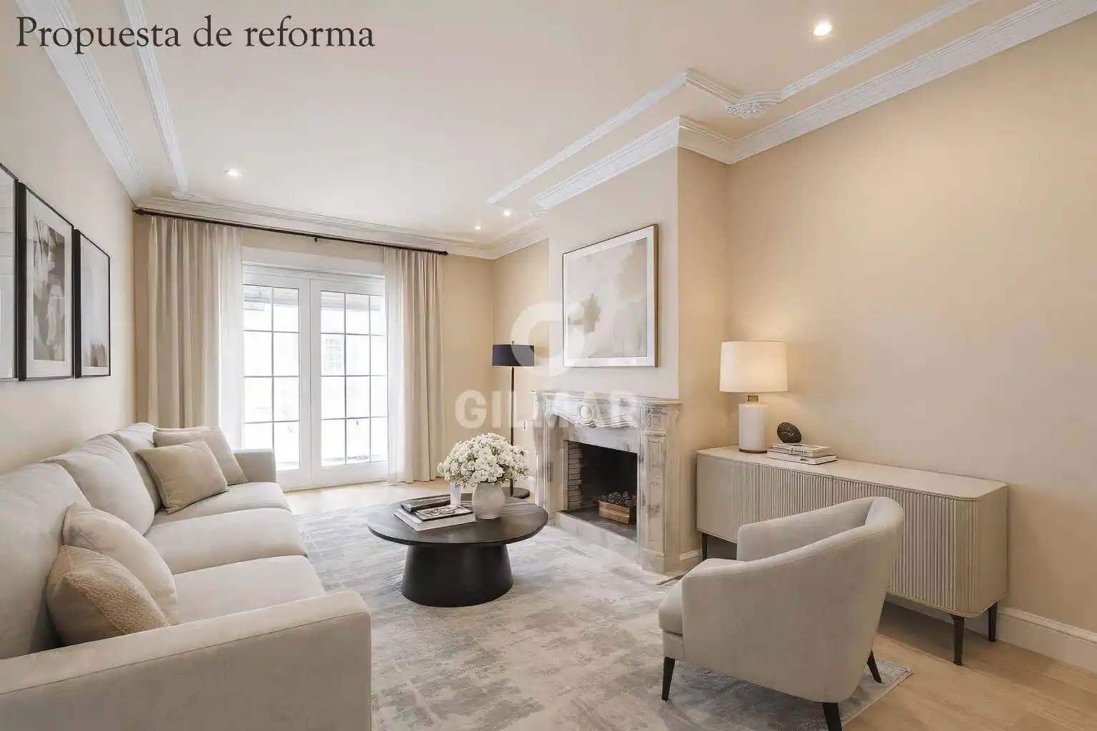 Living room of Houses for sale in Pozuelo de Alarcón  with Heating, Private garden and Swimming Pool