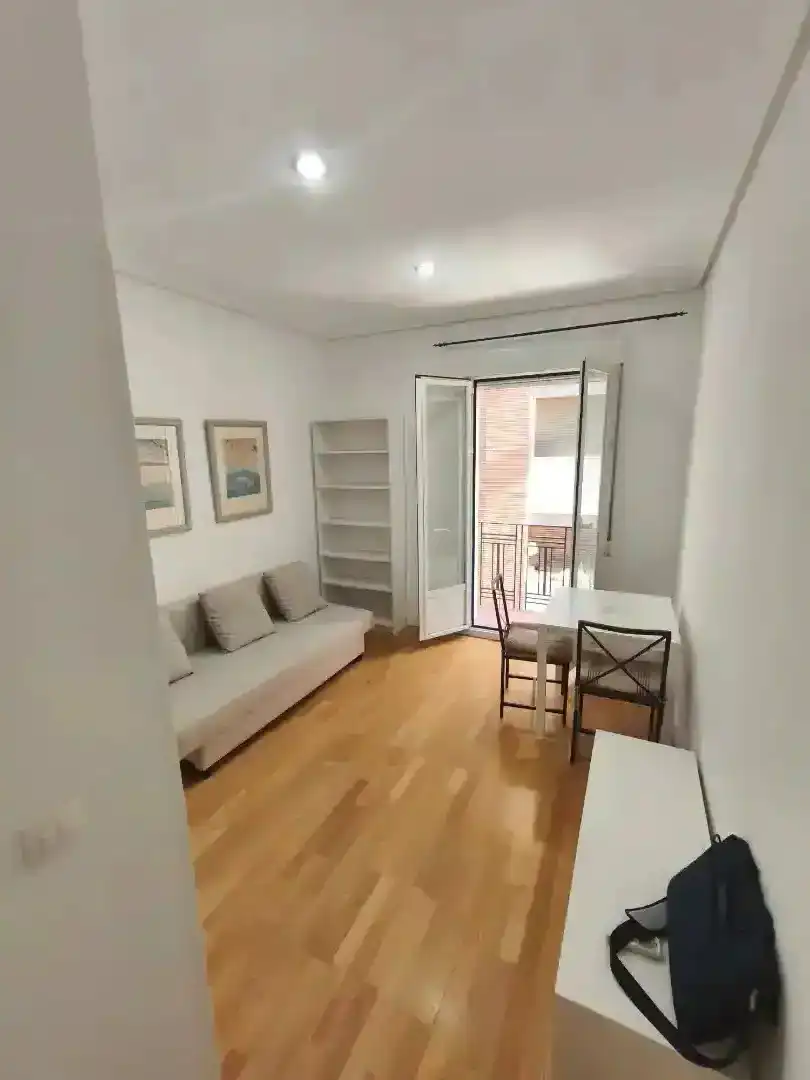 Sala d'estar de Estudi de lloguer en Madrid amb Aire condicionat, Calefacció i Moblat