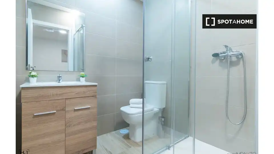 Bathroom of Flat for rent in Madrid  with Air Conditioner, Heating and Furnished