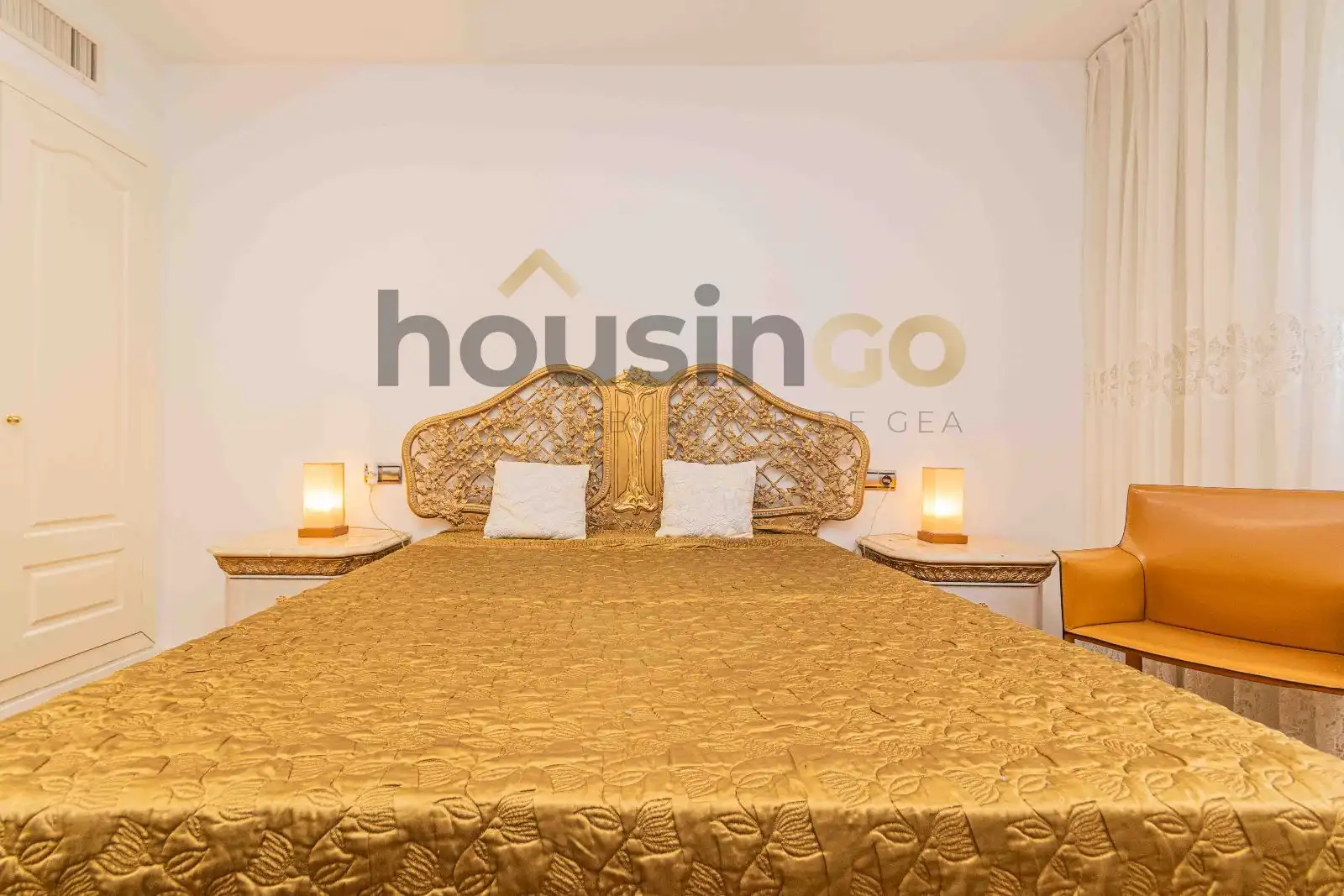 Dormitori de Apartament de lloguer en Madrid amb Aire condicionat, Calefacció i Moblat