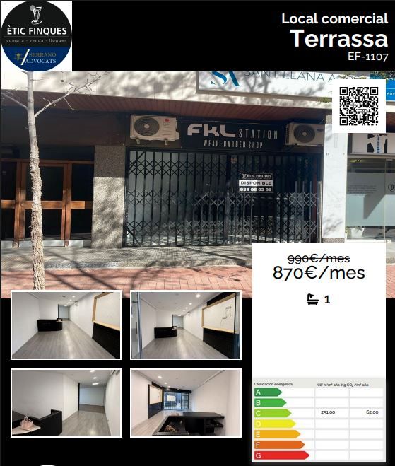 Local de lloguer en Terrassa amb Aire condicionat i Parquet