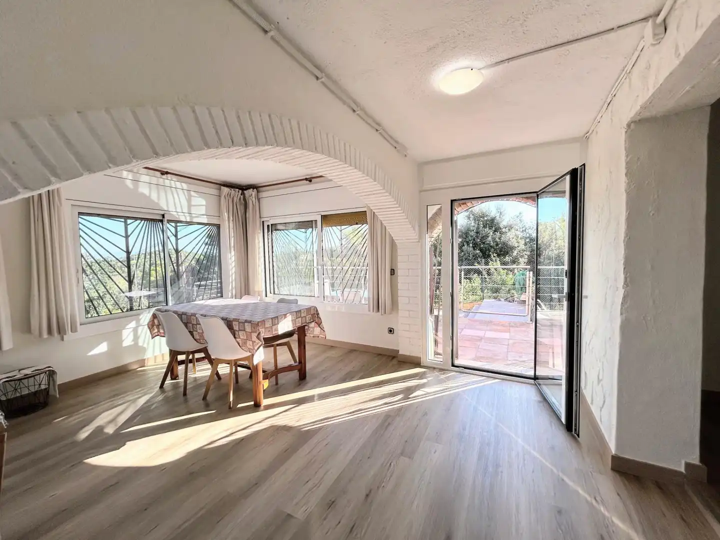 Dining room of Flat for rent in Sant Cugat del Vallès  with Private garden, Parquet flooring and Terrace