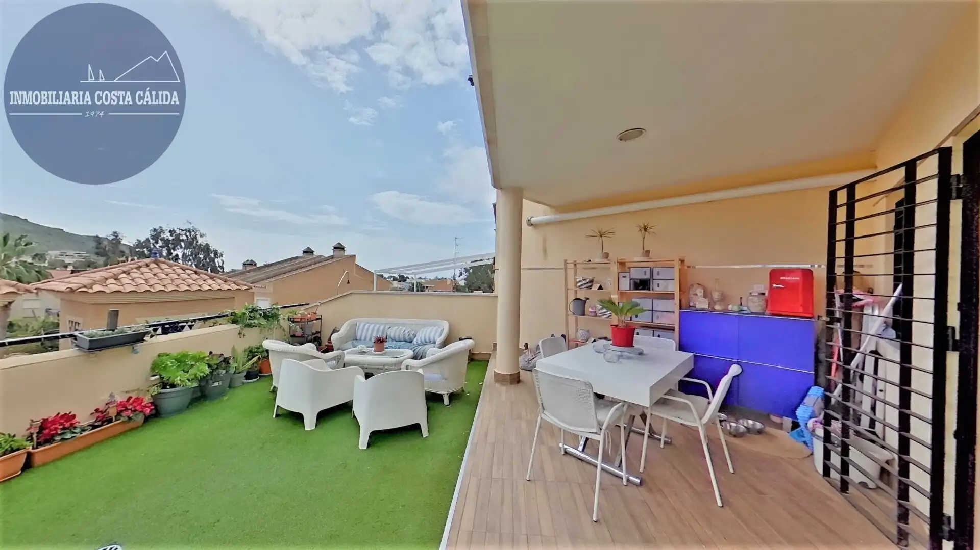 Terrasse von Einfamilien-Reihenhaus zum Verkauf in Águilas mit Klimaanlage, Heizung und Privatgarten