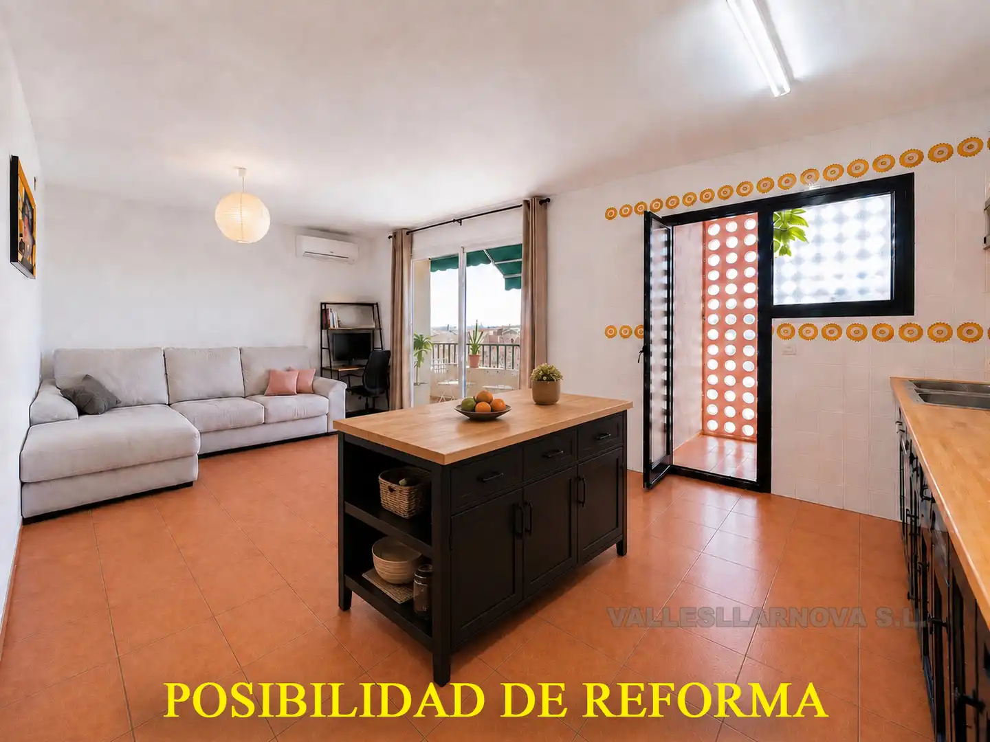 Sala de estar de Piso en venta en Mollet del Vallès con Aire acondicionado y Balcón