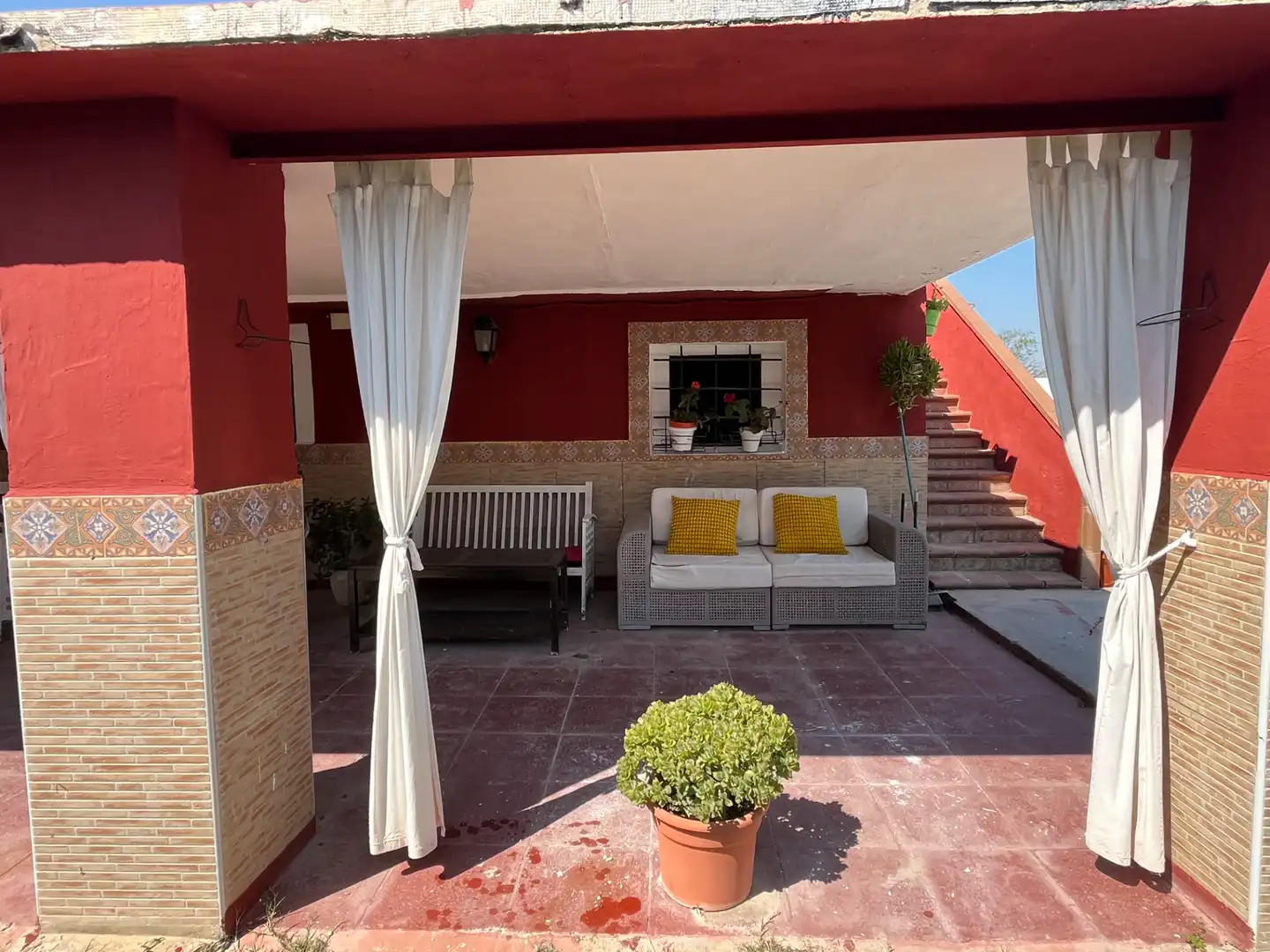 Terraza de Finca rústica en venta en El Burgo de Ebro con Aire acondicionado, Calefacción y Jardín privado