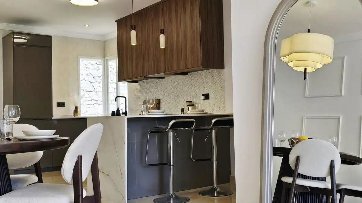 Cuina de Apartament en venda en Benahavís amb Aire condicionat, Terrassa i Piscina comunitària