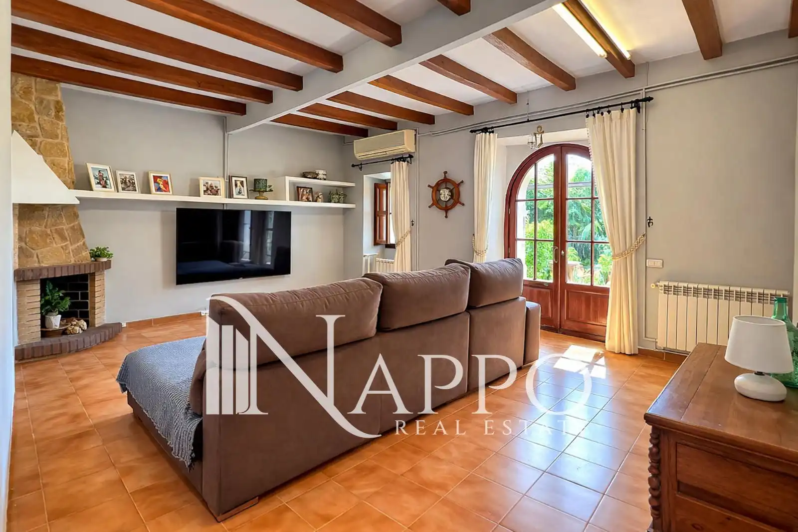 Sala de estar de Casa adosada en venta en  Palma de Mallorca con Aire acondicionado, Calefacción y Jardín privado