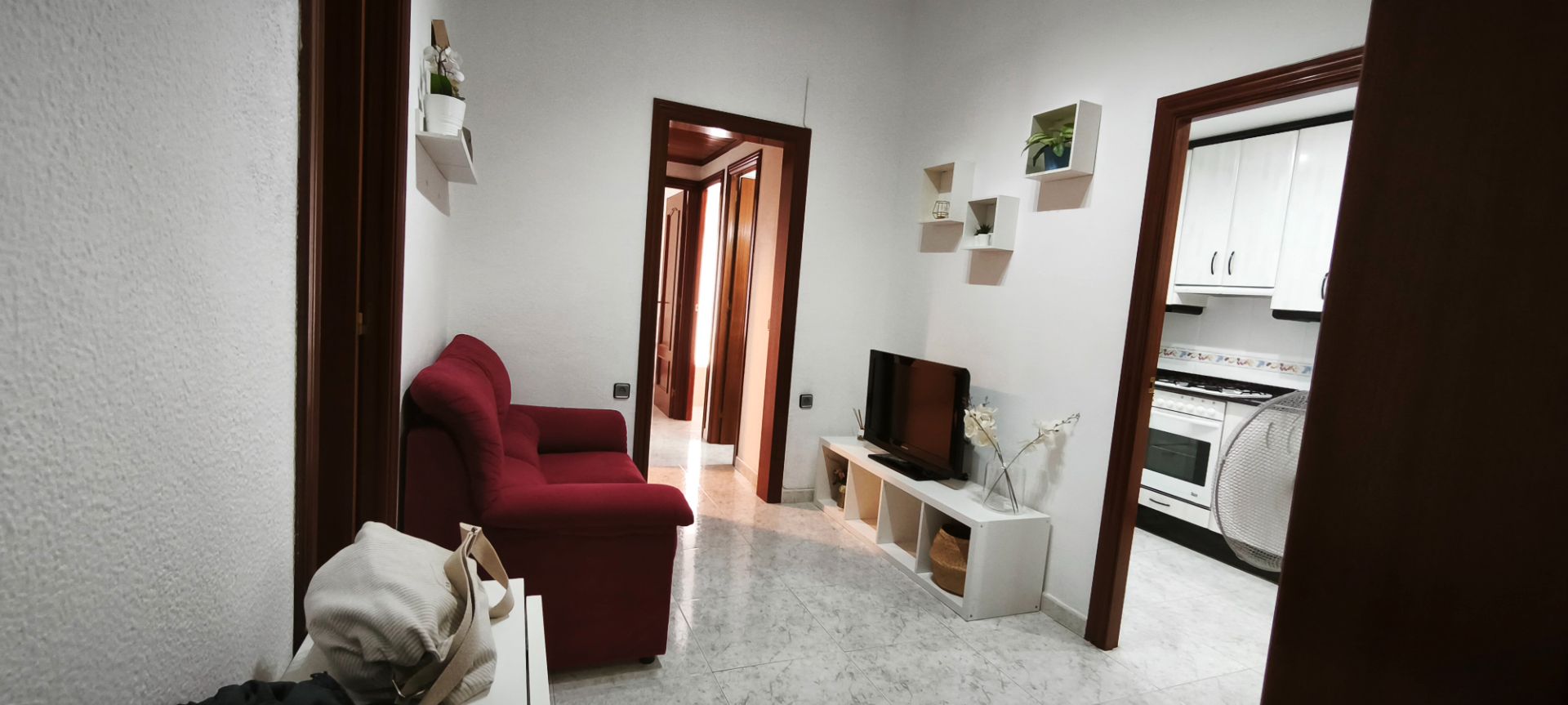 Sala de estar de Piso de alquiler en  Barcelona Capital con Aire acondicionado, Terraza y Amueblado