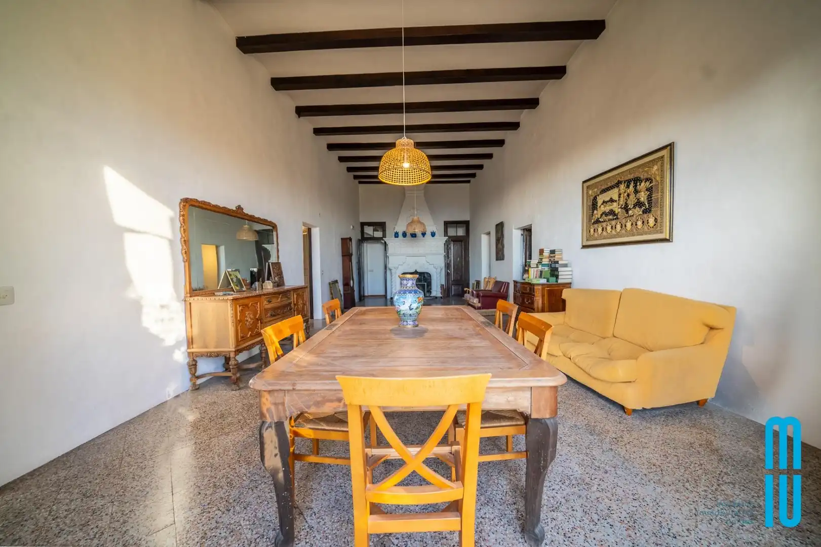 Menjador de Finca rústica de lloguer en Pineda de Mar amb Calefacció, Jardí privat i Terrassa
