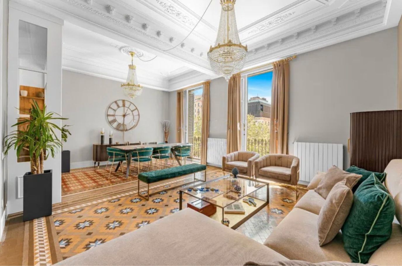 Sala d'estar de Pis de lloguer en  Barcelona Capital amb Aire condicionat, Calefacció i Terrassa