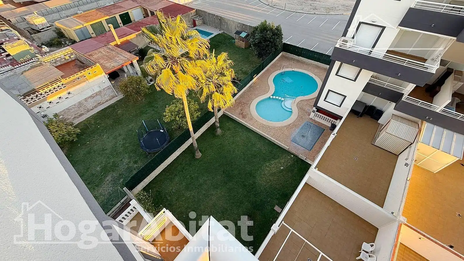 Swimming pool of Flat for sale in Piles  with Private garden, Terrace and Furnished