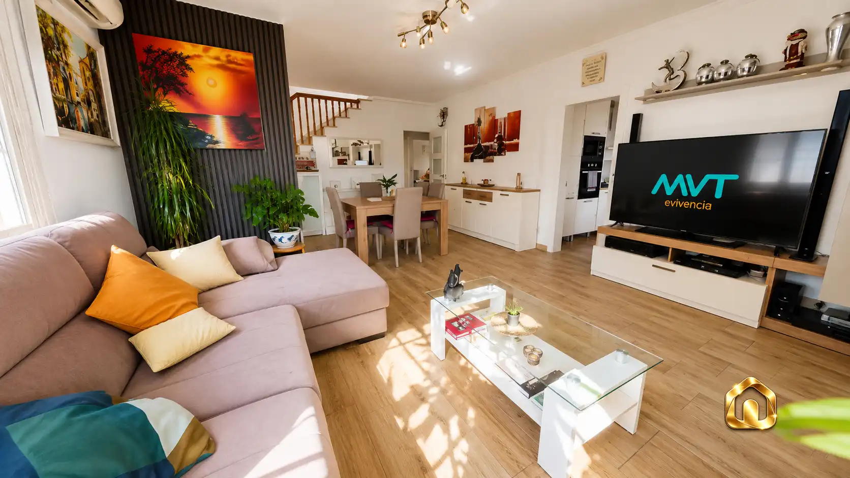 Sala de estar de Casa o chalet en venta en Sant Fost de Campsentelles con Aire acondicionado, Jardín privado y Terraza