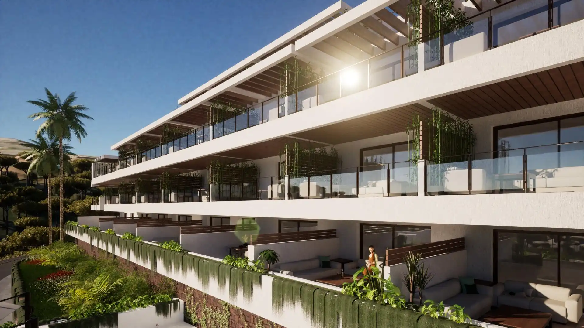 Vista exterior de Planta baja en venta en Mijas con Aire acondicionado, Jardín privado y Terraza