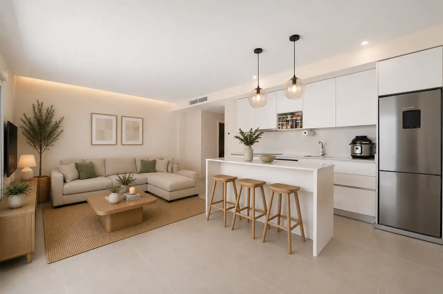 Living room of Ground floor for sale in Estepona  with Air Conditioner, Private garden and Terrace
