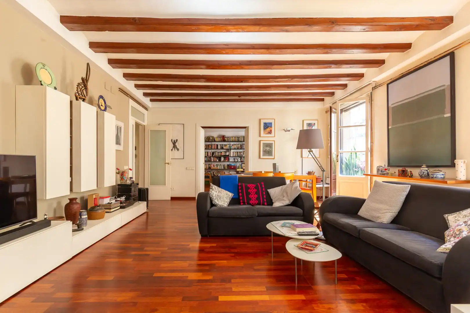 Sala de estar de Piso en venta en Barcelona con Calefacción, Amueblado y Balcón