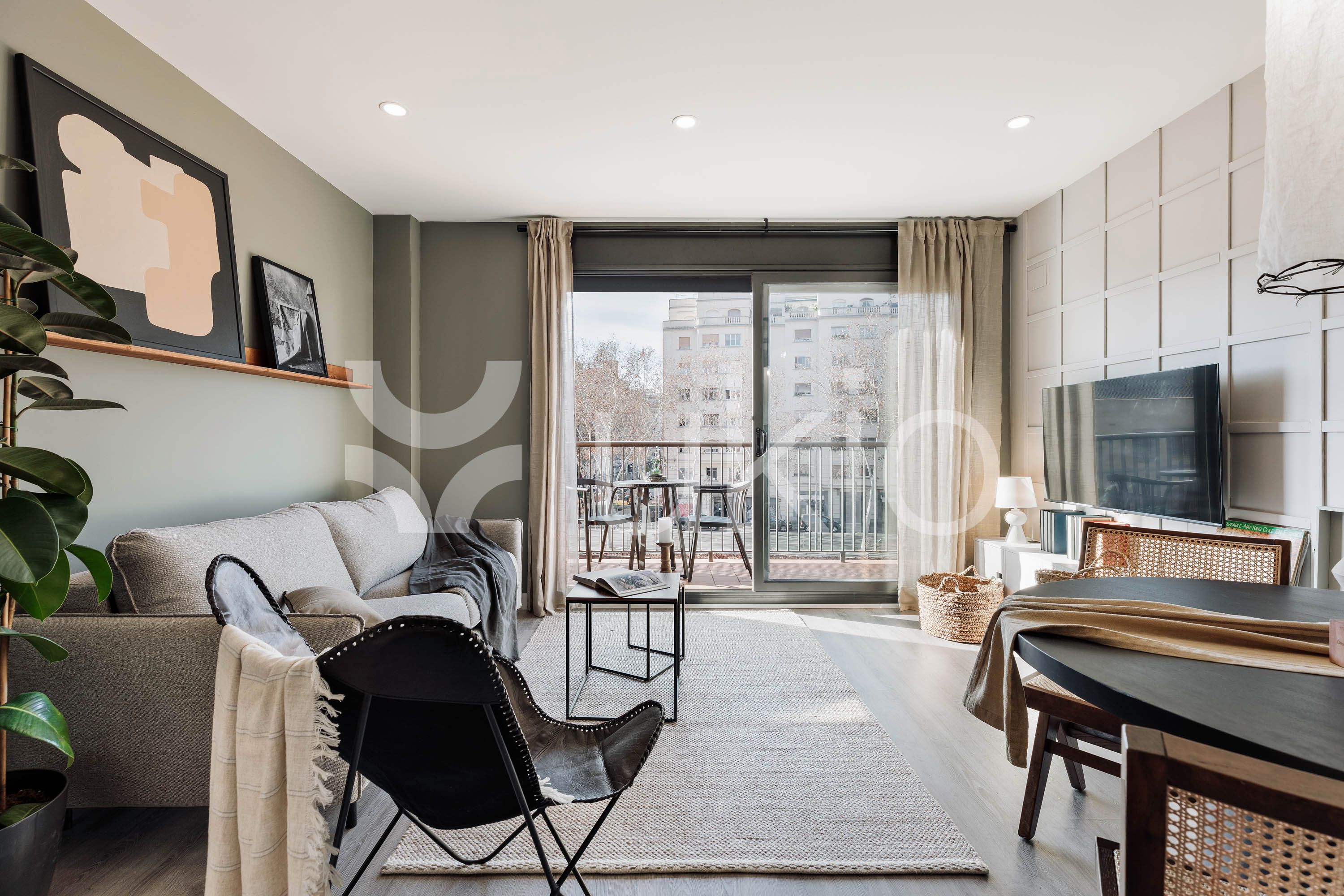 Living room of Apartment to rent in  Barcelona Capital  with Air Conditioner, Heating and Terrace