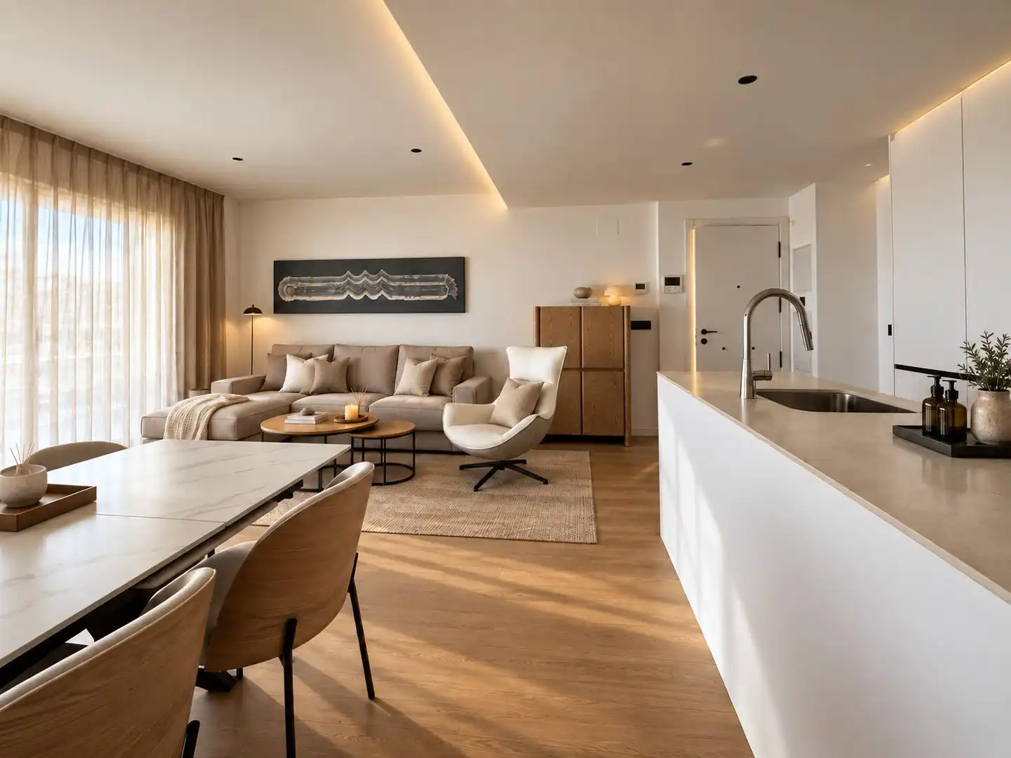 Sala de estar de Apartamento de alquiler en Moncofa con Aire acondicionado, Terraza y Trastero