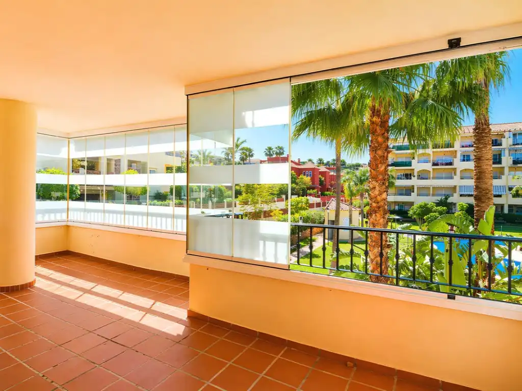 Terrasse von Wohnung zum Verkauf in Mijas mit Klimaanlage, Möbliert und Ofen