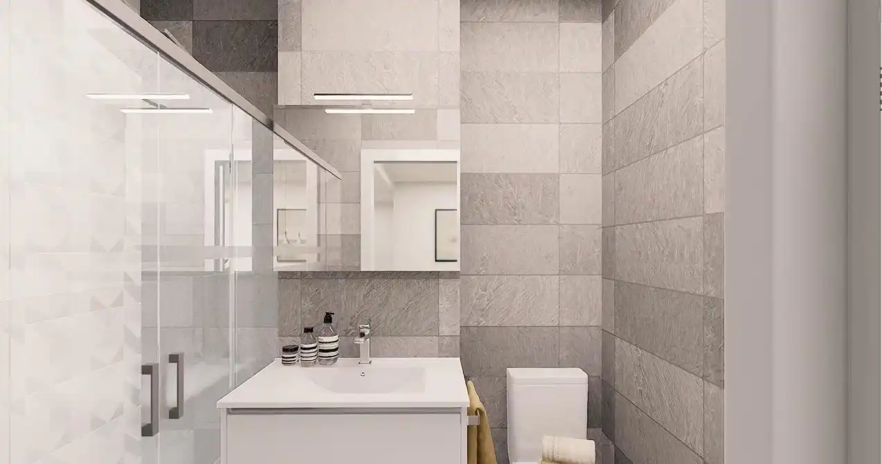 Bany de Apartament en venda en La Manga del Mar Menor amb Aire condicionat, Jardí privat i Terrassa