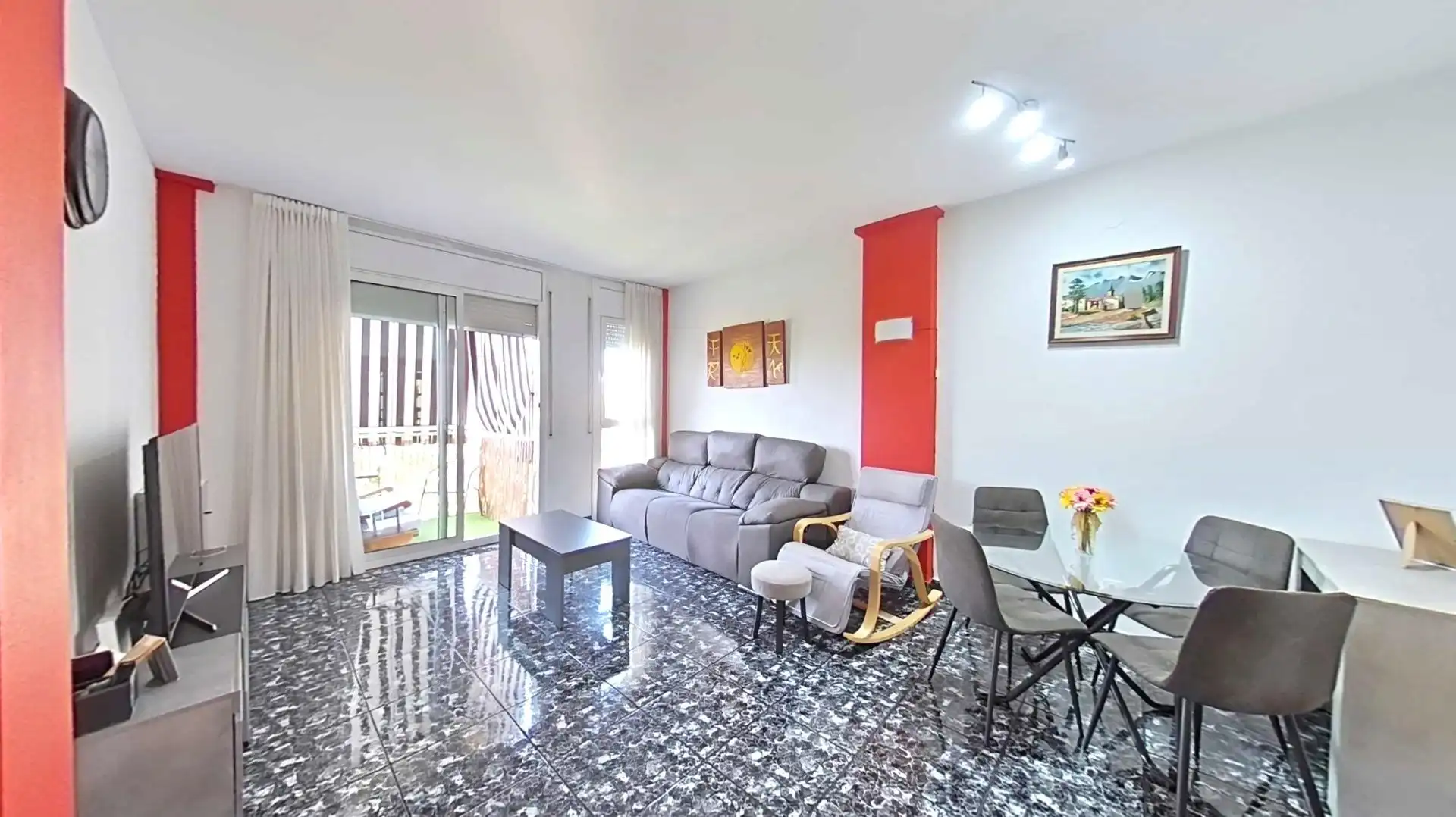 Wohnzimmer von Wohnung zum Verkauf in Sabadell mit Heizung, Parkett und Balkon