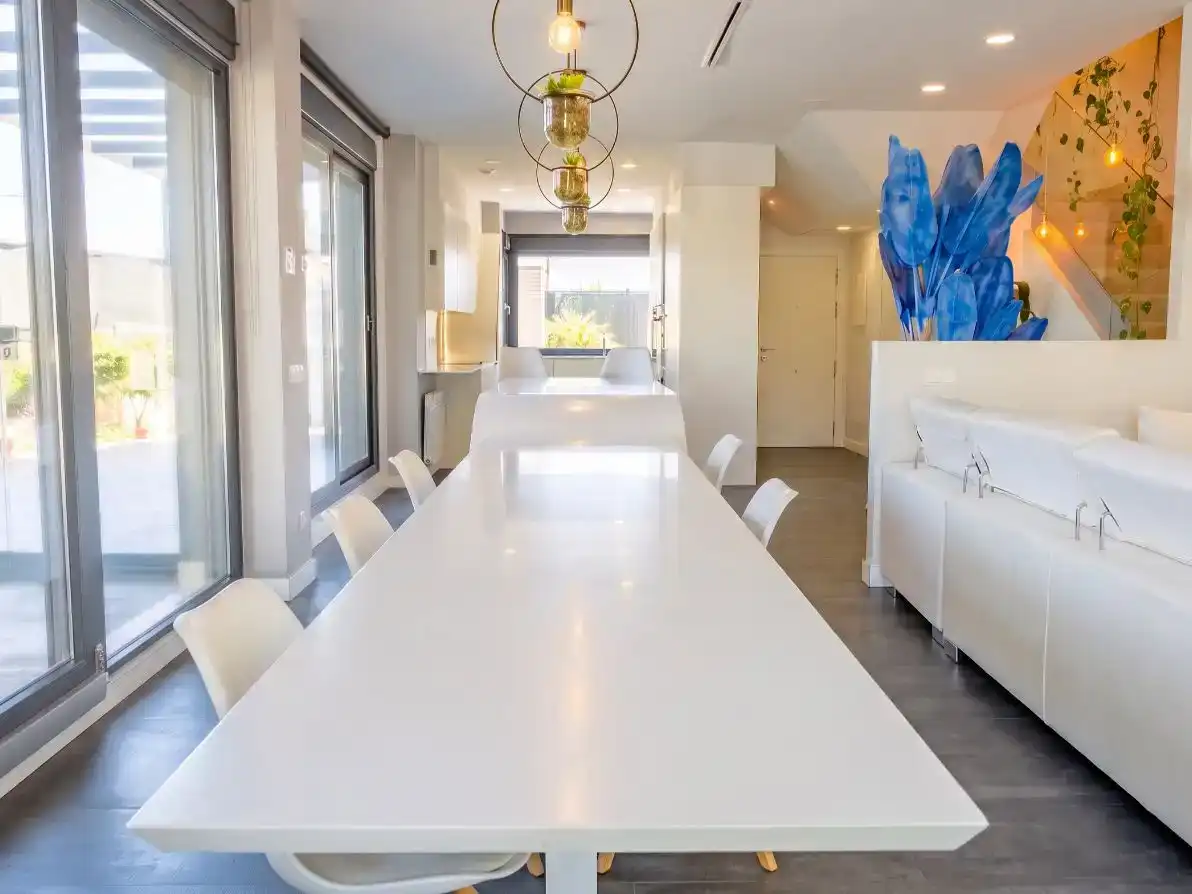 Dining room of Flat for sale in Boadilla del Monte  with Air Conditioner, Private garden and Parquet flooring