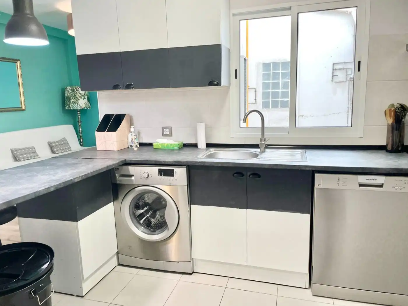 Cocina de Piso de alquiler en Valencia con Aire acondicionado, Calefacción y Parquet