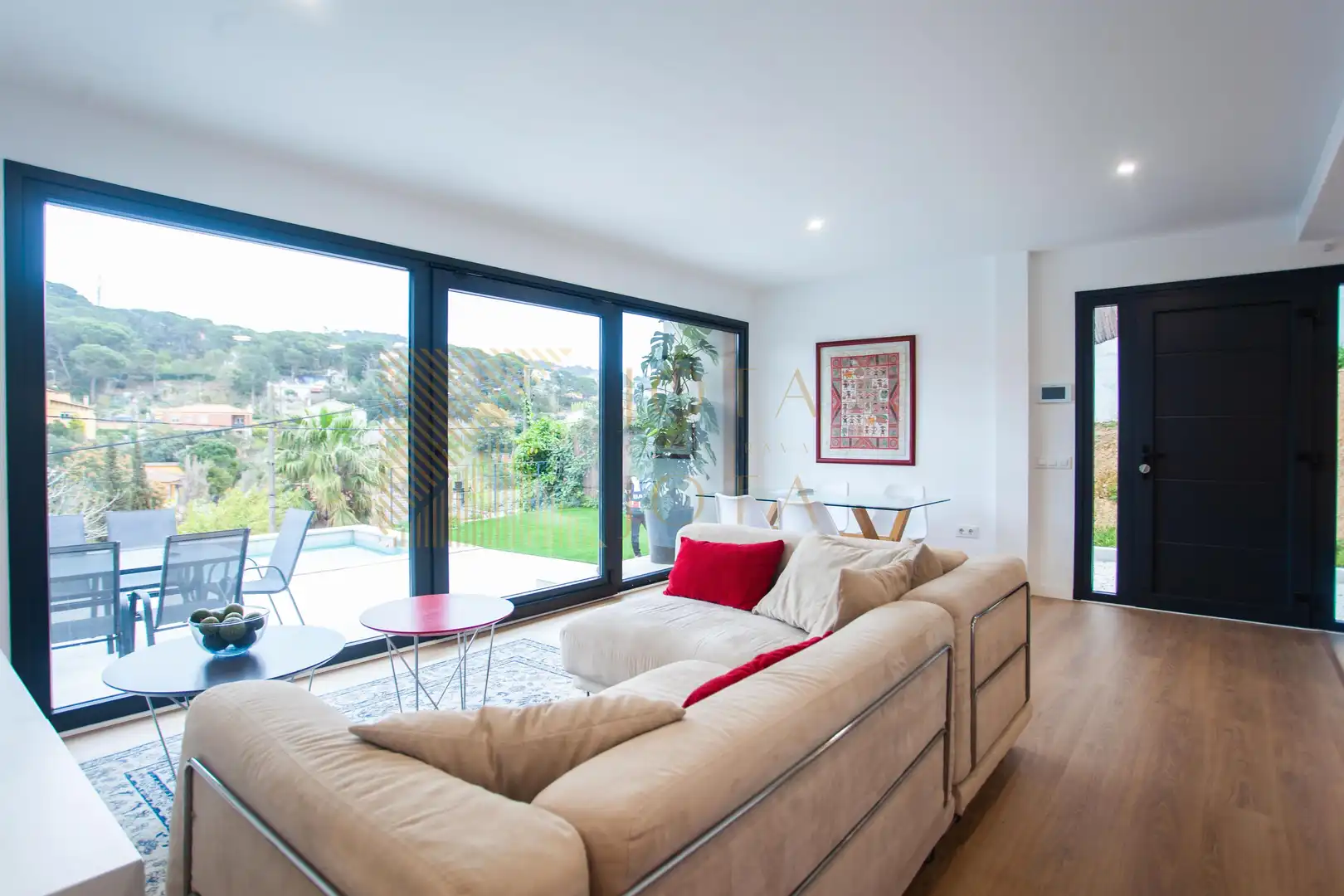 Sala de estar de Casa o chalet en venta en Vidreres con Aire acondicionado, Jardín privado y Parquet