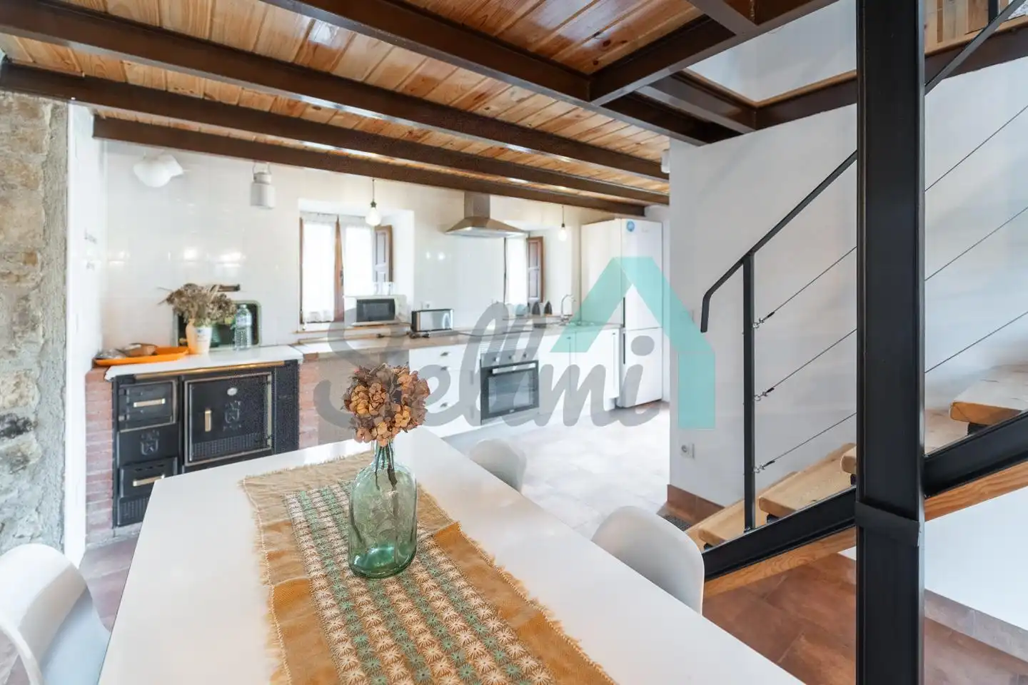 Cocina de Casa adosada de alquiler en Oviedo  con Jardín privado, Parquet y Terraza