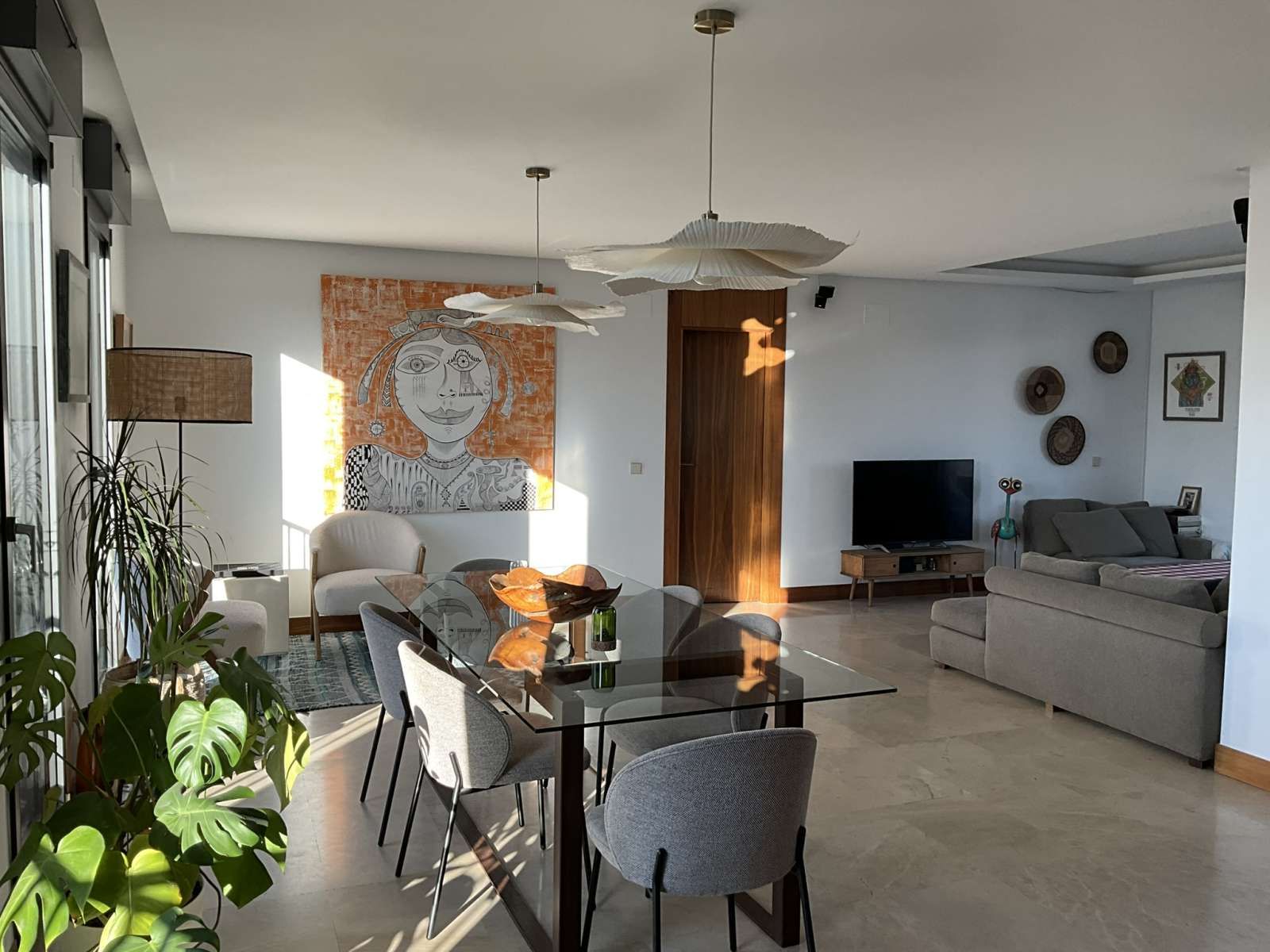 Dining room of Apartment to share in  Madrid Capital  with Air Conditioner and Terrace