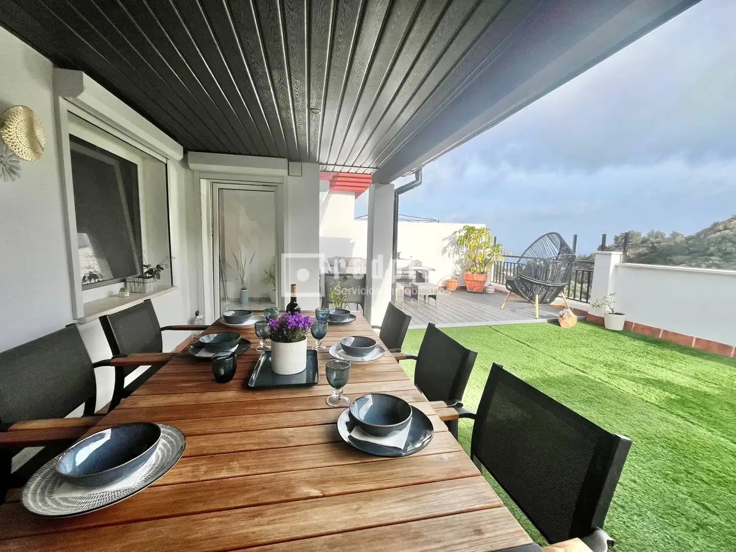 Terrasse von Dachboden zum Verkauf in Benalmádena mit Klimaanlage, Heizung und Privatgarten