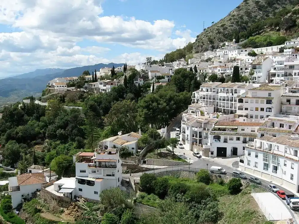 Exterior view of Flat for sale in Mijas  with Air Conditioner, Terrace and Swimming Pool