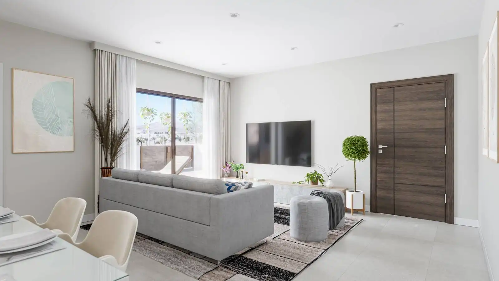 Sala d'estar de Casa o xalet en venda en Mazarrón amb Aire condicionat, Jardí privat i Terrassa