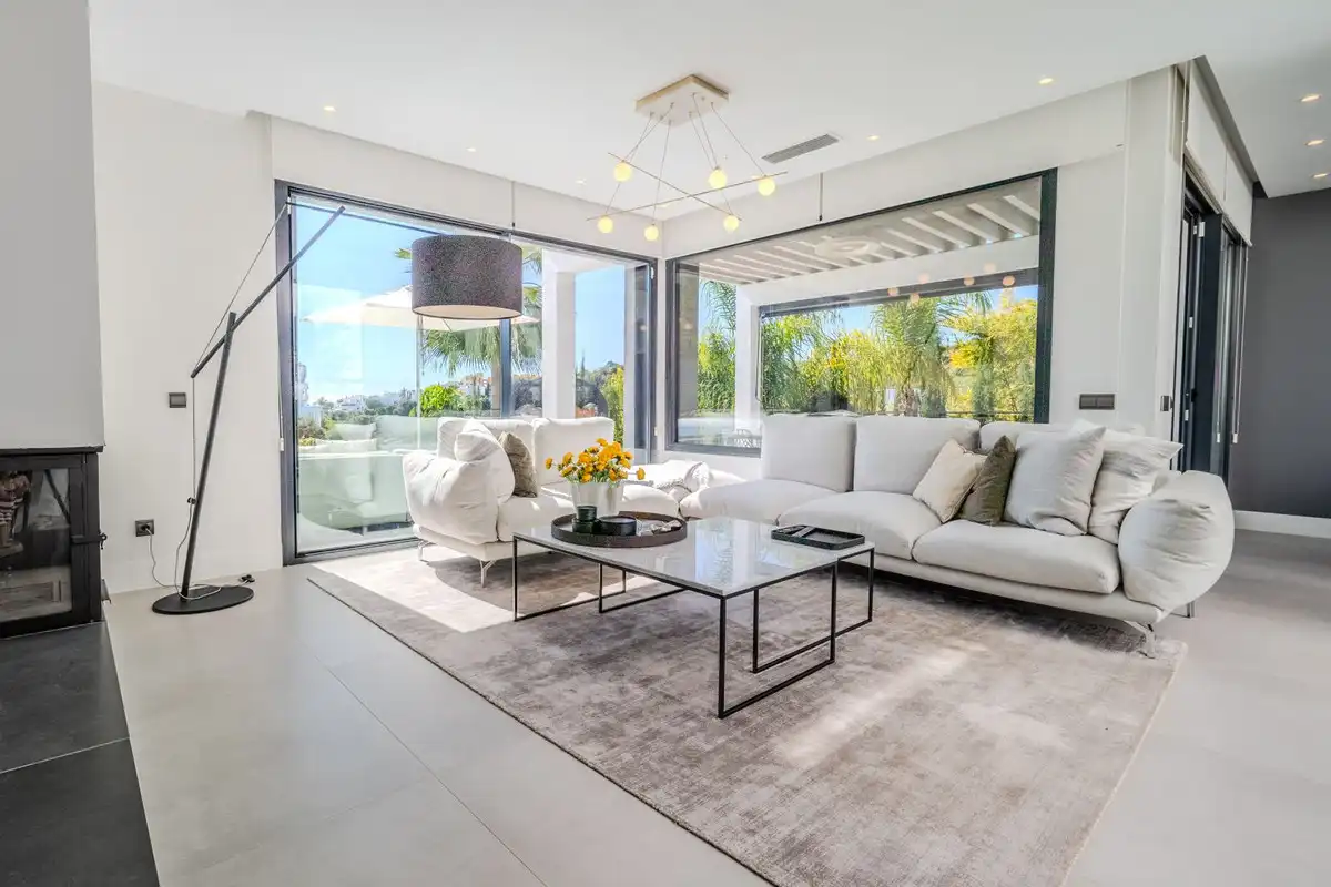 Living room of Houses for sale in Mijas  with Air Conditioner, Private garden and Terrace