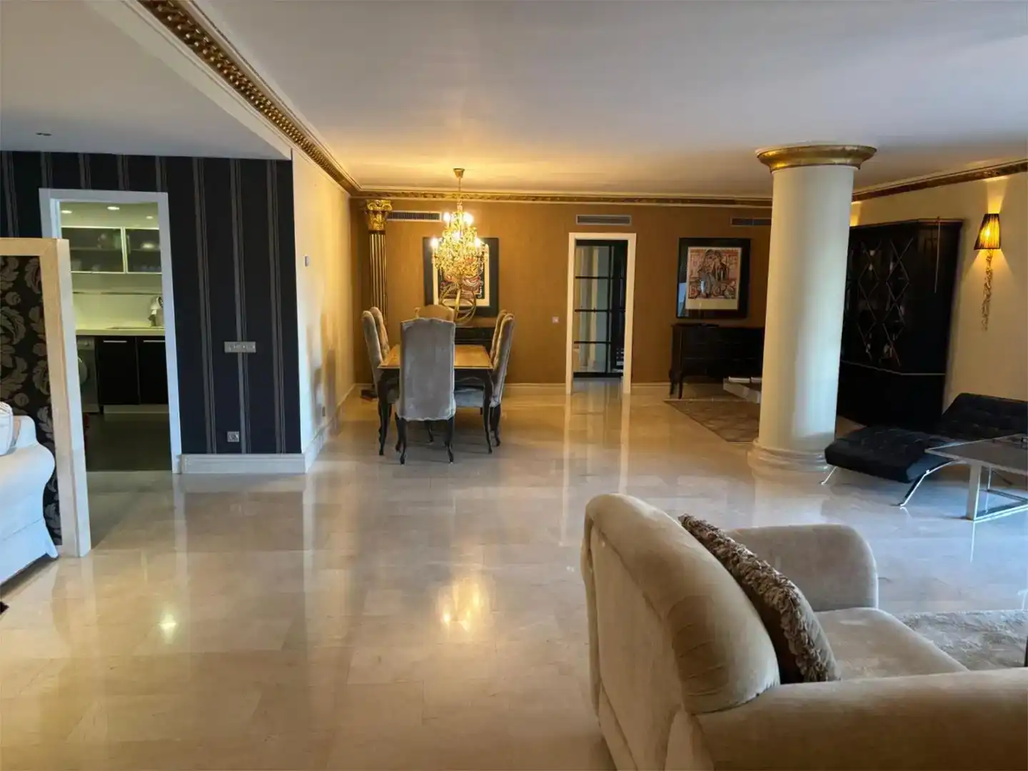 Esszimmer von Wohnung zur Miete in Marbella mit Klimaanlage, Schwimmbad und Balkon