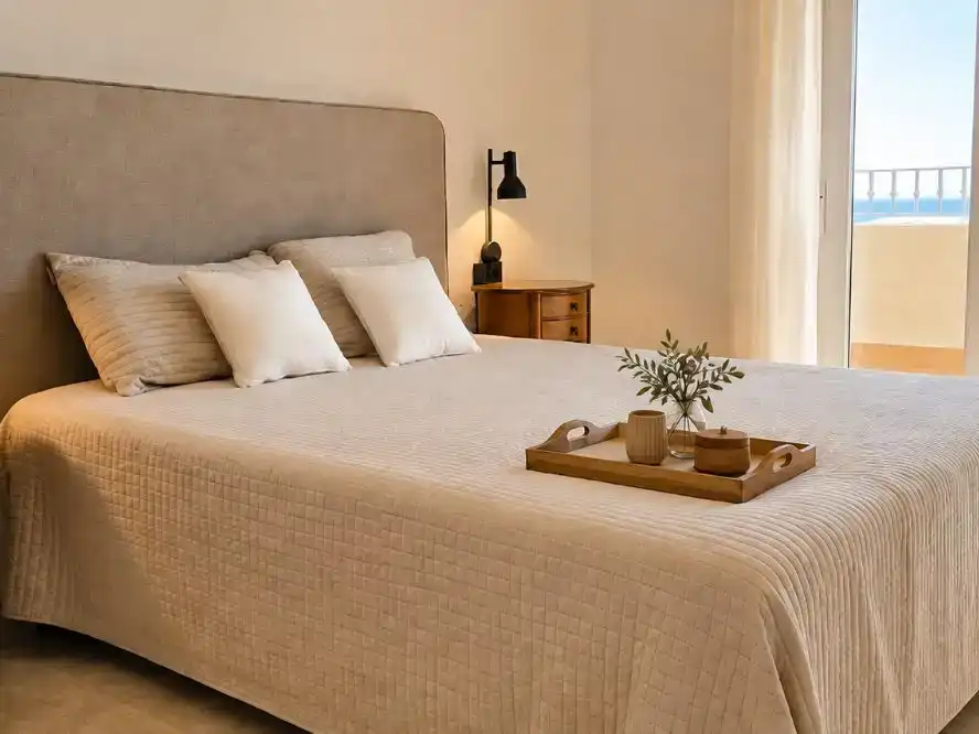 Schlafzimmer von Dachboden zur Miete in Roquetas de Mar mit Klimaanlage, Schwimmbad und Möbliert