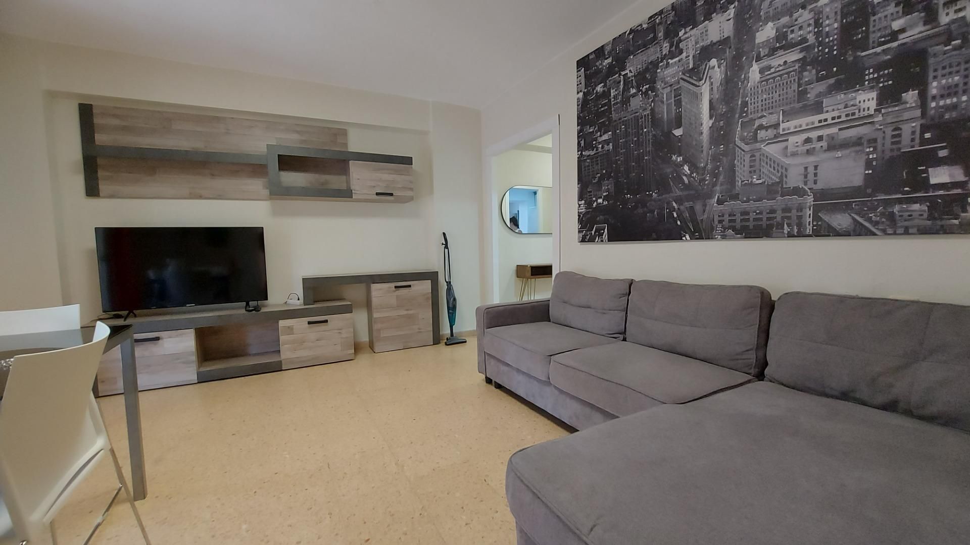 Sala d'estar de Pis de lloguer en  Valencia Capital amb Terrassa i Balcó