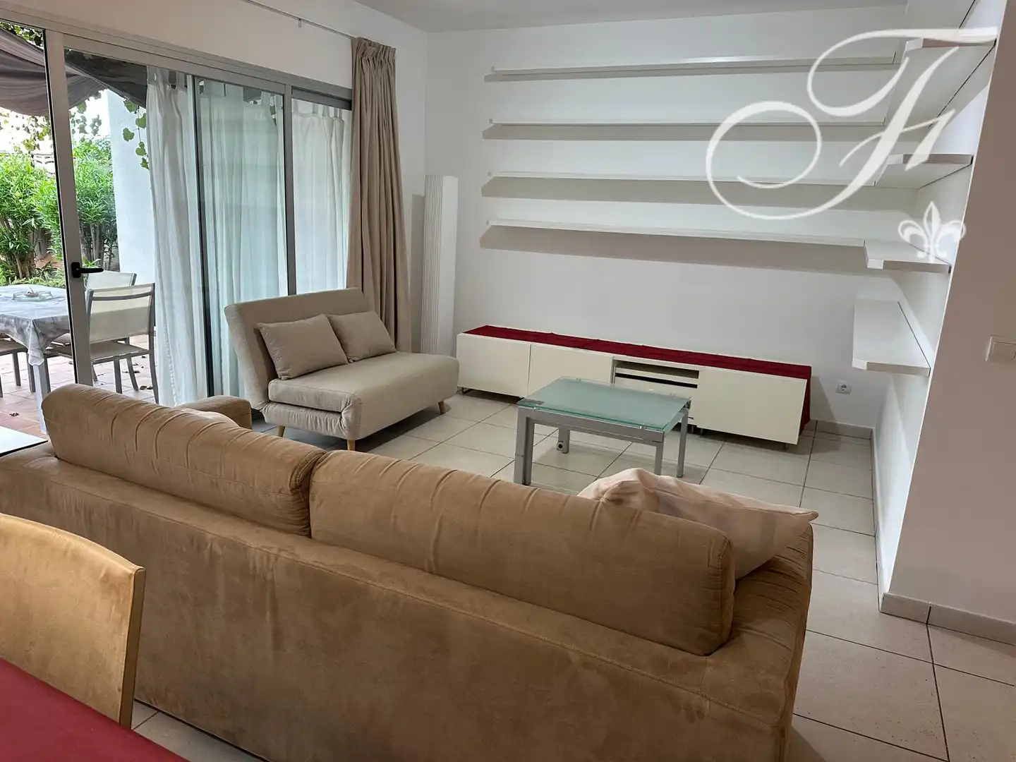 Sala de estar de Casa adosada de alquiler en Sant Josep de sa Talaia con Jardín privado, Terraza y Amueblado