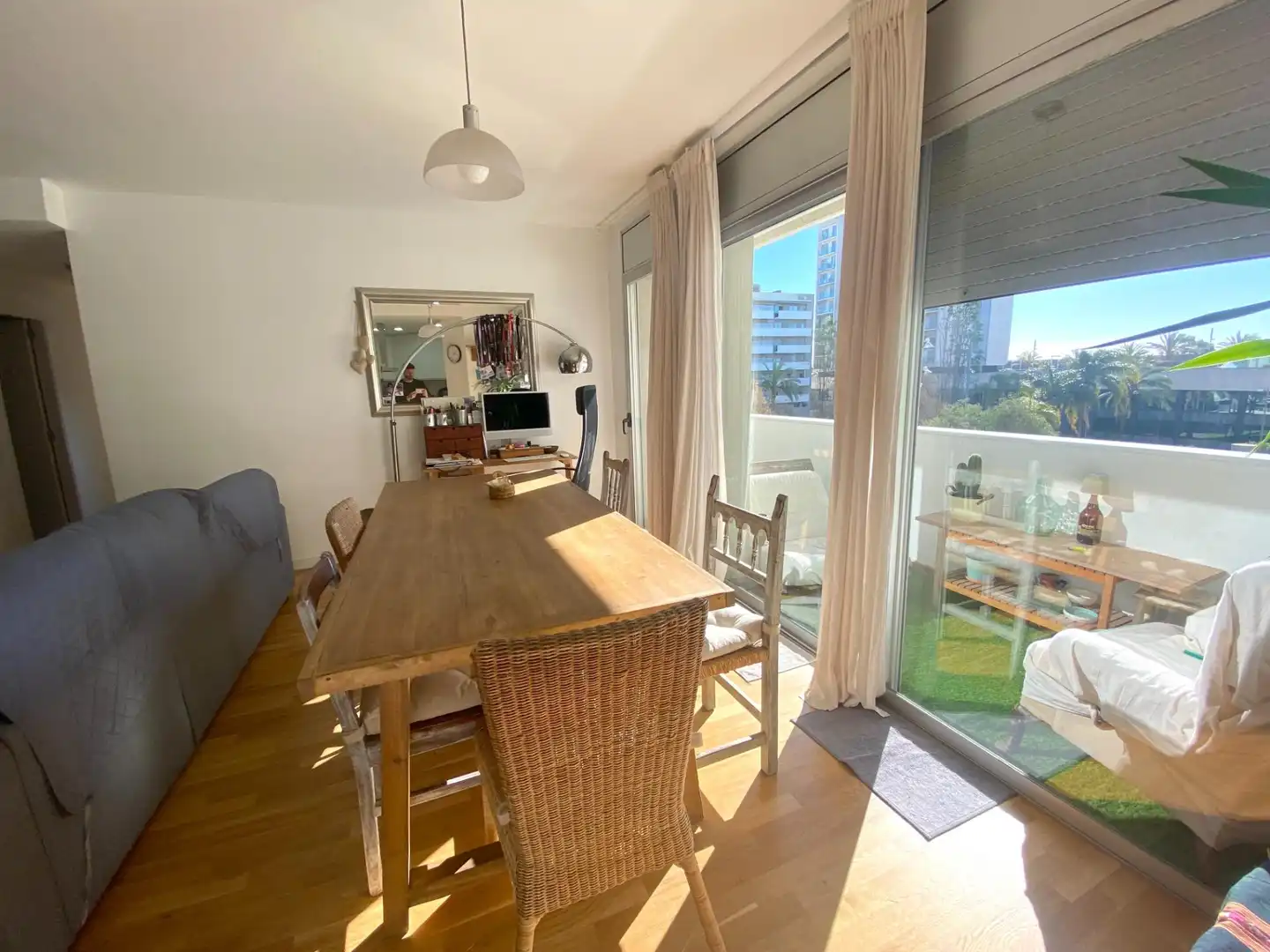 Esszimmer von Wohnung zur Miete in Barcelona mit Heizung, Parkett und Möbliert