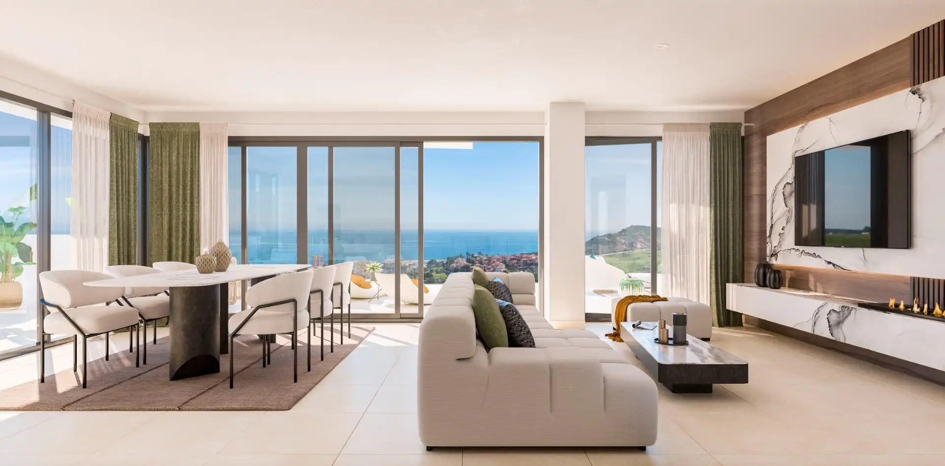 Sala de estar de Planta baja en venta en Manilva con Aire acondicionado, Terraza y Trastero