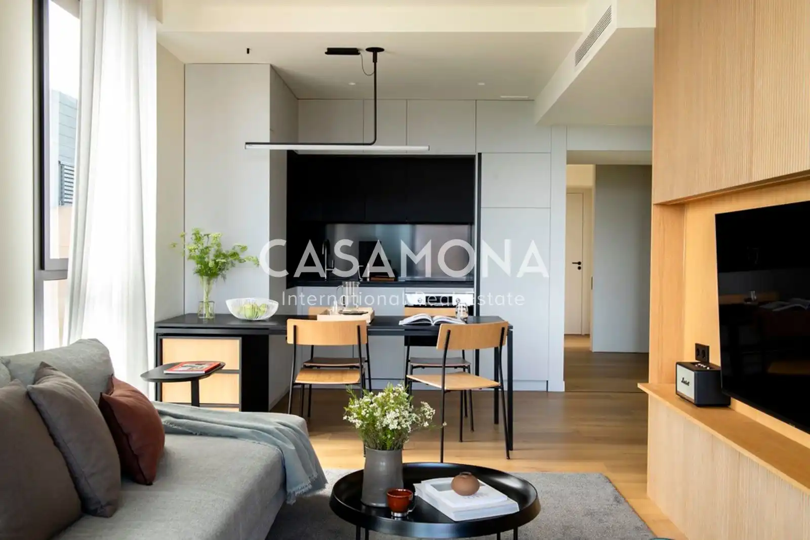 Sala de estar de Apartamento de alquiler en Barcelona con Aire acondicionado, Terraza y Internet