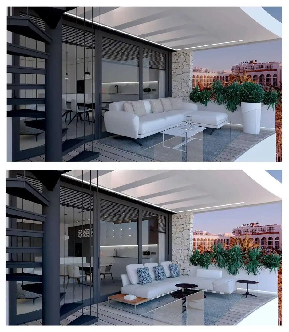 Terrassa de Apartament en venda en Sant Antoni de Portmany amb Aire condicionat, Calefacció i Piscina